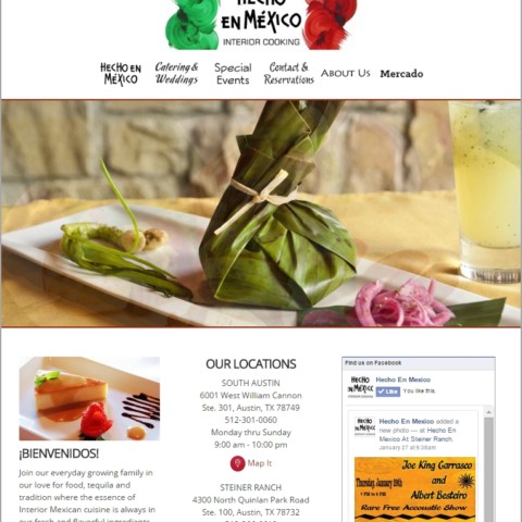 Hecho en Mexico Restaurant Website